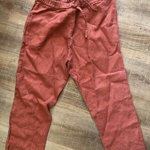 notPERFECTLINEN Brown Flare Pants for Effortless Style